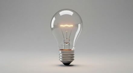 Classic lightbulb shining brightly conveys innovation, inspiration and a brilliant idea with clean modern design, perfect for illustrating new solutions