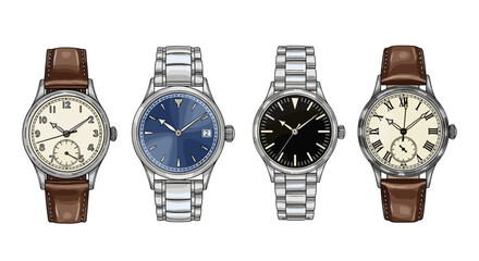 Exquisite vintage wristwatch collection showcase featuring diverse styles and materials