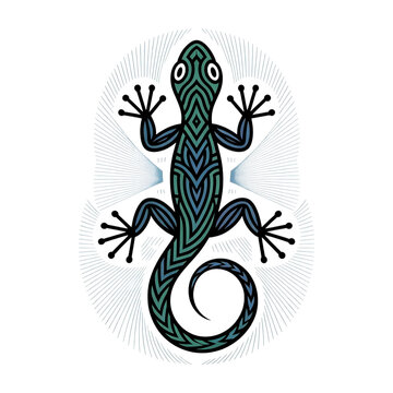 Tribal lizard design isolated on transparent background