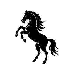 Majestic Stallion A Powerful Black Horse Illustration