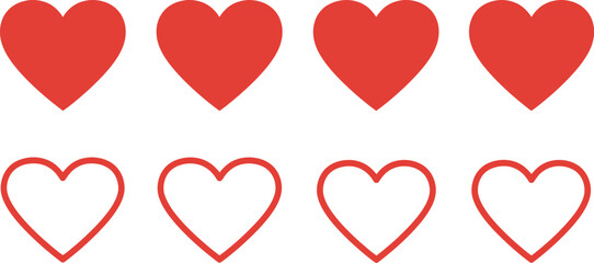 Seamless Pattern of Red Heart Icons on Transparent Background pattern red heart