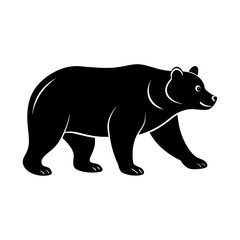 Black Bear Silhouette Simple and clean graphic illustration of a walking bear. Perfect for logos, designs, and various creative projects. Capturing the strength of wildlife in a minimalist style
