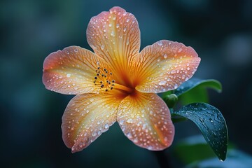 Vibrant flower blooming with raindrops natural view nature's beauty