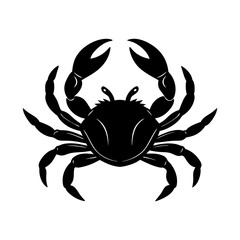 Monochromatic Crab Silhouette Nautical Element, Crustacean Illustration, Ocean Creature, Sea Animal for Design Projects and Creative Compositions