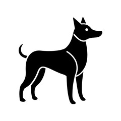Elegant Black Dog Silhouette A Vector Illustration for Design Projects