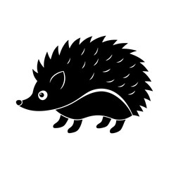 Adorable Hedgehog Silhouette A Charming Vector Illustration Perfect for Kids' Designs, Stickers, and More