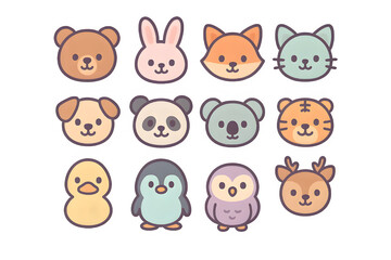 Obraz premium set of funny animals