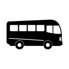 Silhouette of a Bus with Windows A Transportation Icon in Black and White Ideal for Educational and Travel Projects Depicting Urban Mobility