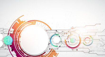 Obraz premium Abstraction on the theme of tech circles. Scientific and technological background. Vector background.