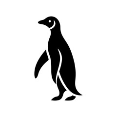 Elegant Penguin Silhouette Illustration  Minimalist Wildlife Art for Modern Design and Branding Projects, Capturing Antarctic Beauty in a Simple Vector