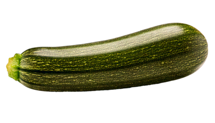Zucchini, presented in transparent PNG format, realistic style, high resolution, clean edges, isolated with no background, vivid colors, natural texture, and fresh appearance, perfect for digital desi