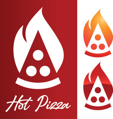 Pizza, Restaurant, Ofenpizza, Pizzeria, Holzofen - Logo, Icon, Symbol, Firmenzeichen - heiß, frisch, rot