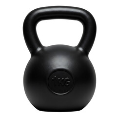 Black kettlebell isolated on transparent background