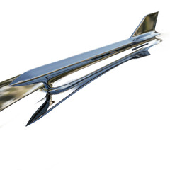 A stylized, abstract representation of a futuristic, metallic object with flowing lines and vibrant accent colors.