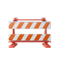 Traffic barrier blocks street entrance during construction work on a busy urban road in the afternoon