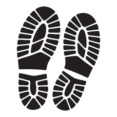 Black boot sole imprint white. Vector black silhouette. with white background