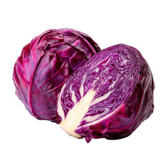 Obraz premium Fresh red cabbage displayed prominently with vibrant color and intricate leaf patterns ready for culinary use and healthy meals