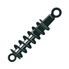Shock Absorber Isolated: A sleek, graphic depiction of a shock absorber, essential for a smooth ride in vehicles. The design is clean and technical.