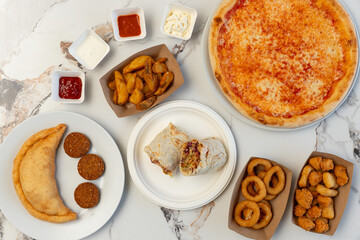 Pizza, Calzone, and Mixed Fried Goods Banner