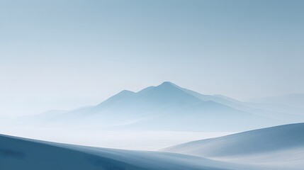 A smooth glacier horizon with pale ice tones under a faint glowing sky