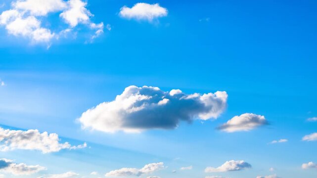 Time-Lapse of Blue Sky with White Clouds Drifting &ndash; Peaceful Atmospheric Background