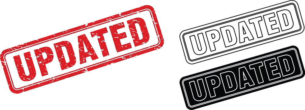 Updated stamp vector graphic design for website and marketing