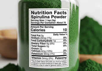 Editable Nutrition Facts Label Template in FDA Format, Vector Design on White Background, Clean Black and White Layout for Food Packaging, Supplements, and Product Branding.