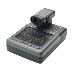 Fototapeta premium Portable, advanced colorimeter with a digital display showing a graph, ideal for precise color measurements.