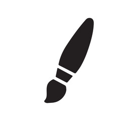 silhouette of a black and white paint brush