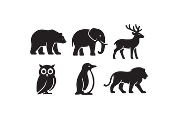 set of wild animals vector design collection 