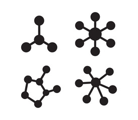 chemical structure of a molecule vector icon