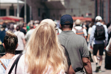 Everyday life in the city people walking in public space from turkey