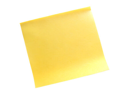 Yellow sticky note isolated on transparent background
