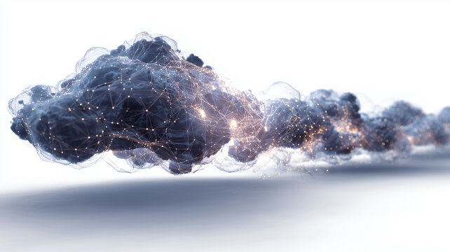 Cloud network data visualization abstract concept