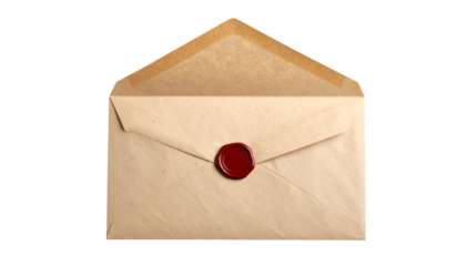Envelope with Wax Seal PNG, Vintage Closed Letter, Transparent Background, Classic Mail and Antique Stationery Design