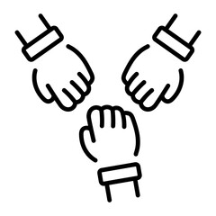 An outline icon depicting empowerment strength 