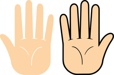 Flat vector illustration of a human hand gesture with clean outlines