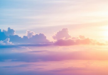 Naklejka premium Soft sky clouds with sunset glow isolated on white background