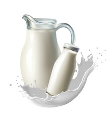 vector illustration of a jug of milk