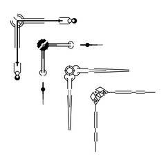 Set Hand Draw Of Corners Different Shapes Flower Decoration Vector Design Doodle Sketch Style For Wedding And Banner