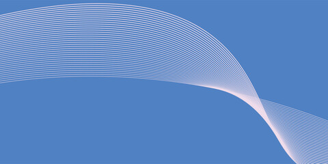 Fototapeta premium Abstract blue gradient background with shining lines waves modern