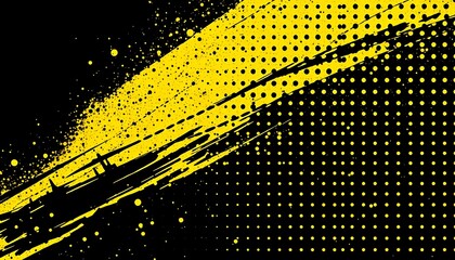 Yellow and Black Abstract Diagonal Geometric Lines with Stylish Dot Pattern Background Abstract