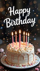 birthday cake with candles