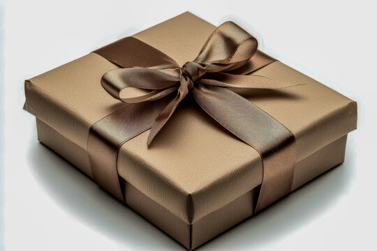 Elegant gift box wrapped with a satin ribbon for special occasions