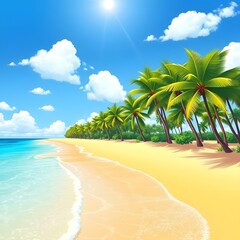 Obraz premium tropical beach with palm trees