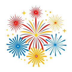 colorful fireworks vector illustration