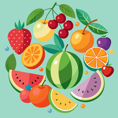 seamless pattern with fruits