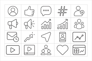 Social Media Marketing Vector Icon Bundle