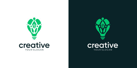 Smart Nature Tech Logo Design Vector Inspirations. Combined Environmental Technology Concept.