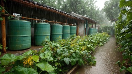 Greywater systems recycling household wastewater for irrigation, conserving water resources and supporting eco-friendly living